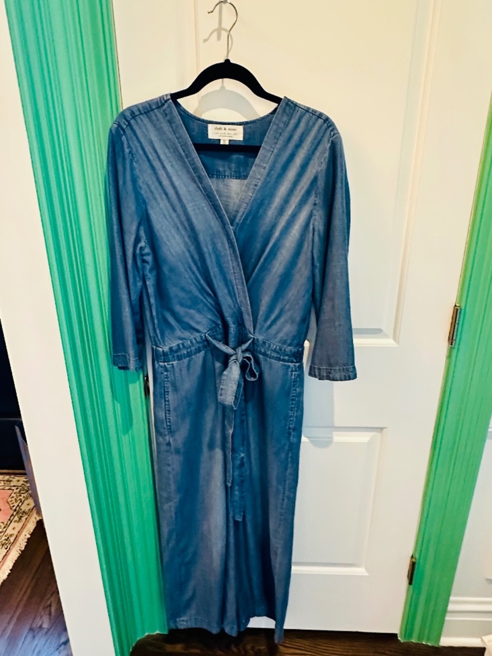 Cloth and Stone lightweight Jean jumpsuit- 3/4 length- Large
